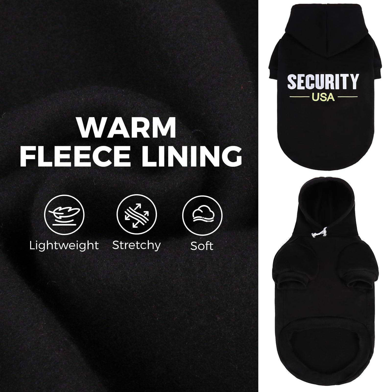 BINGPET Security USA forro de felpa cálido para mascota suave.