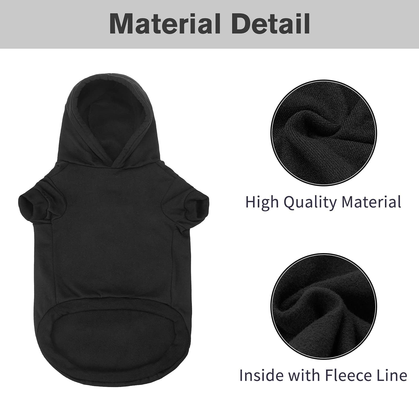 BINGPET sudadera capucha para perro, dorso con diseño y letras duraderas