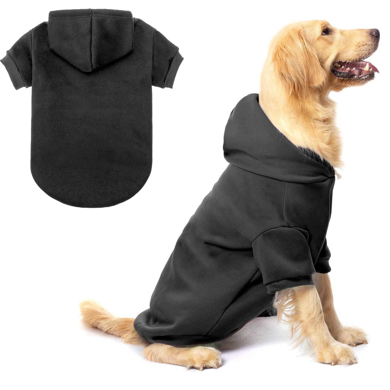 Sudadera con capucha BINGPET para perro, vista frontal, abrigando durante paseos