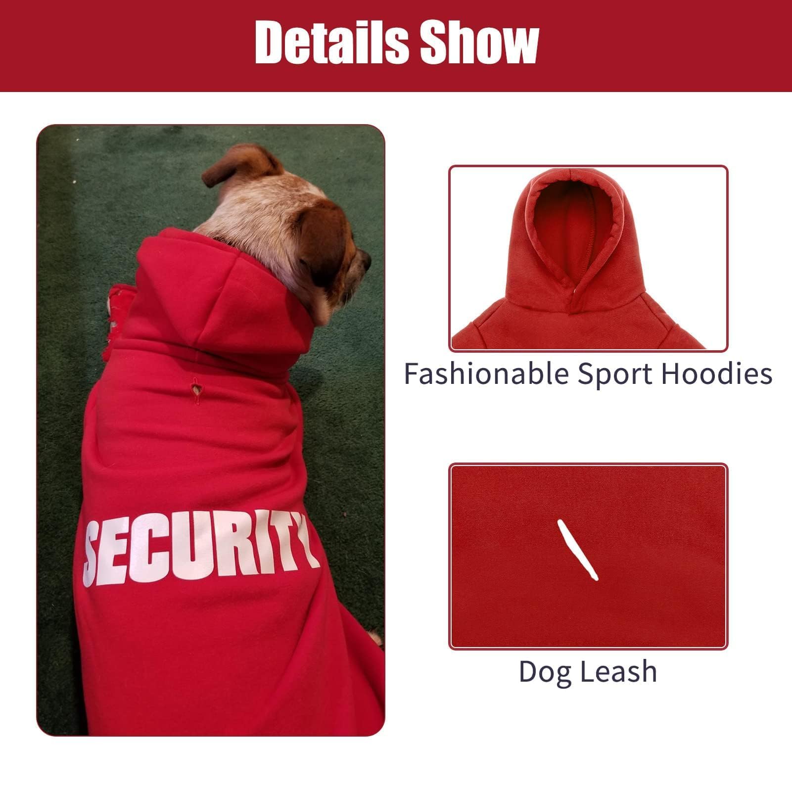 BINGPET sudadera con capucha de seguridad para perro, textura fleece suave que mantiene el calor.