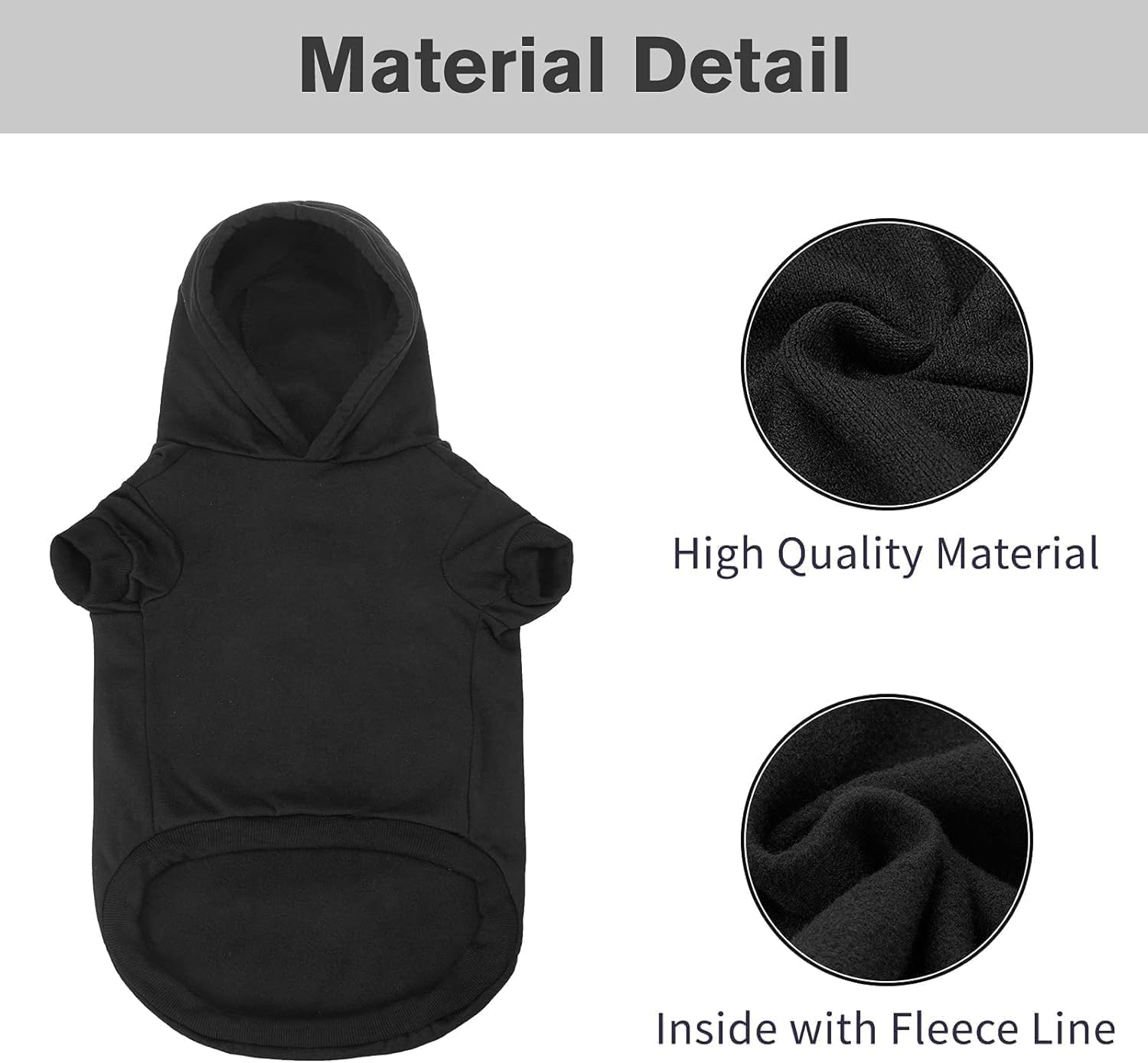 Detalle de tejido suave de la sudadera BINGPET para perro.