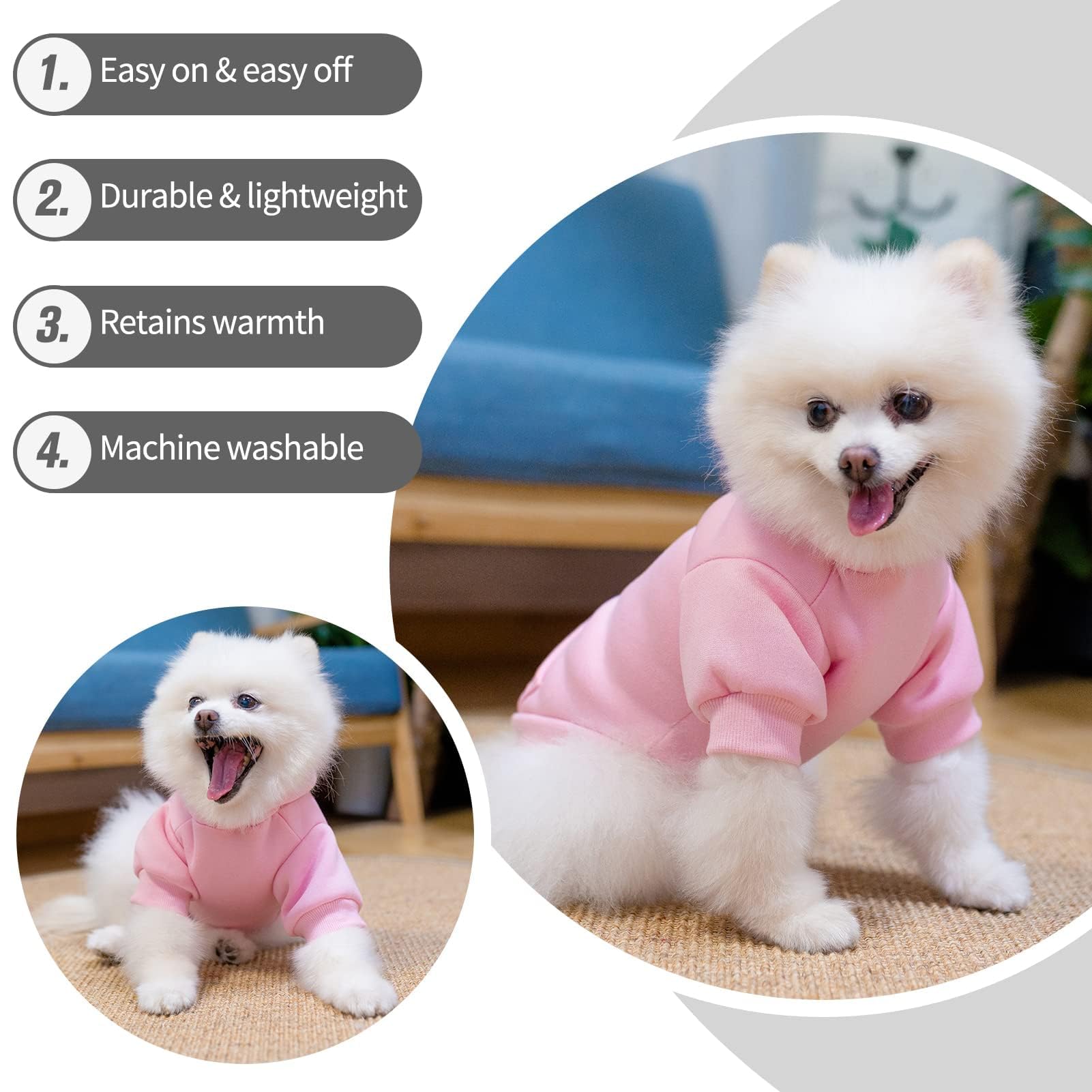 BingPet capucha perro diseño sin cierre, fácil de poner y quitar