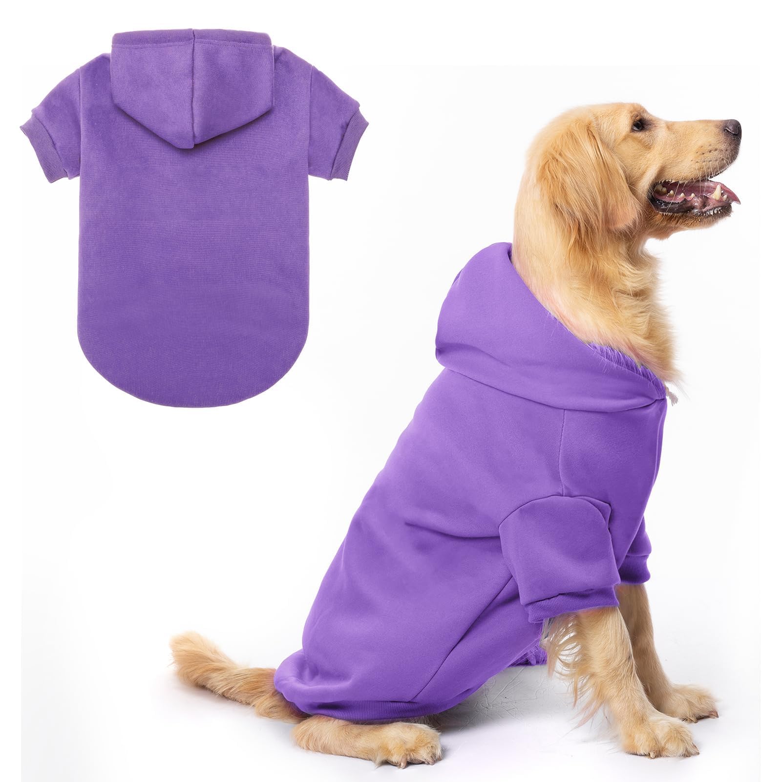 BINGPET sudadera para perro con capucha y forro felpa suave, ideal para climas fríos.