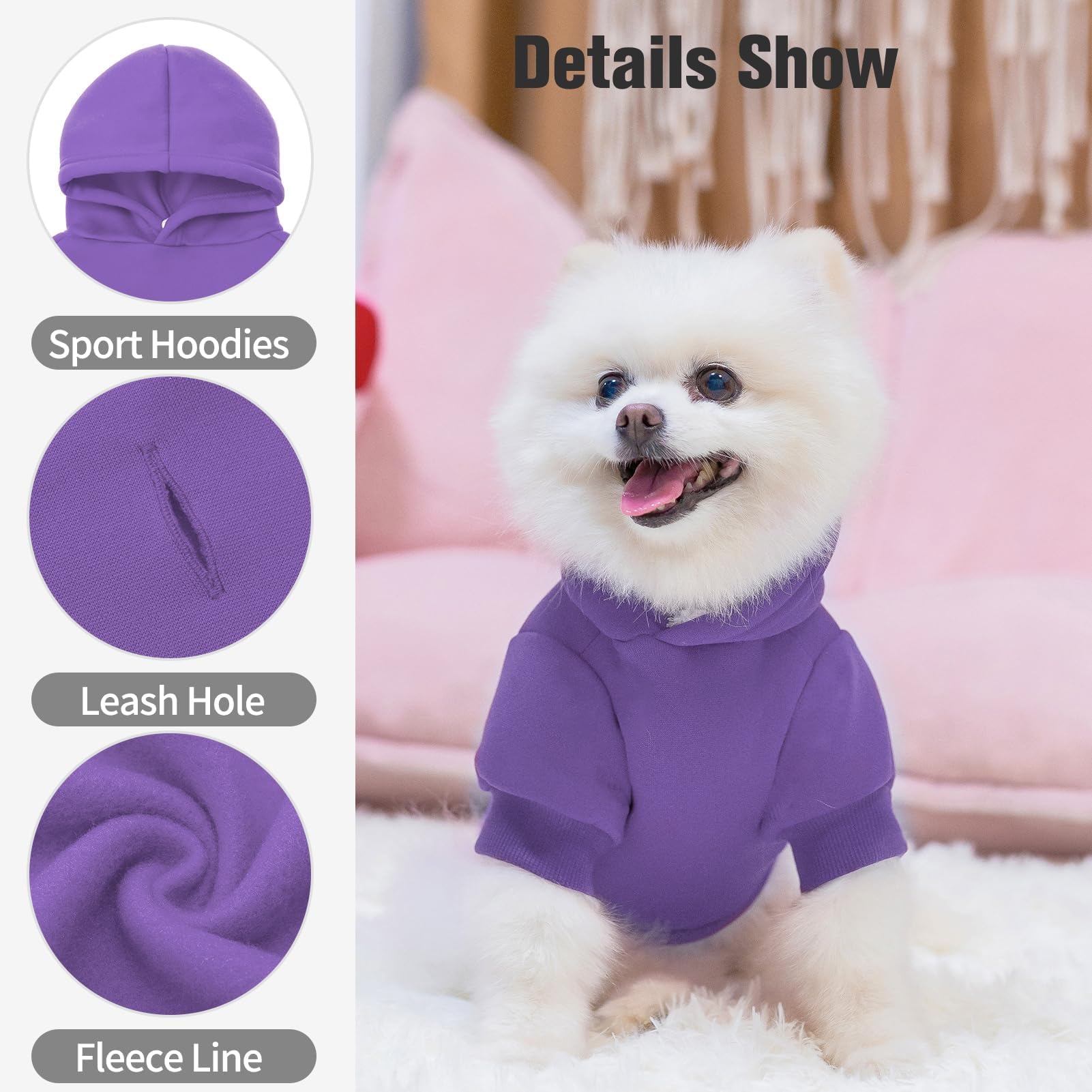 Sudadera para perro BINGPET con diseño sin cremalleras, fácil de colocar.