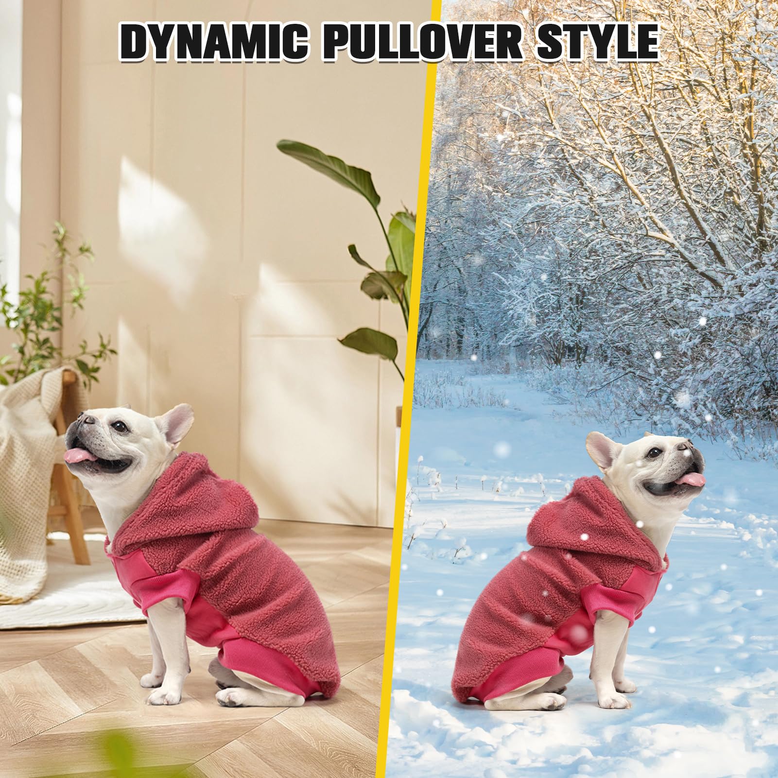 BINGPET sudadera con bolsillos laterales, perfecto para llevar bolsas o golosinas.