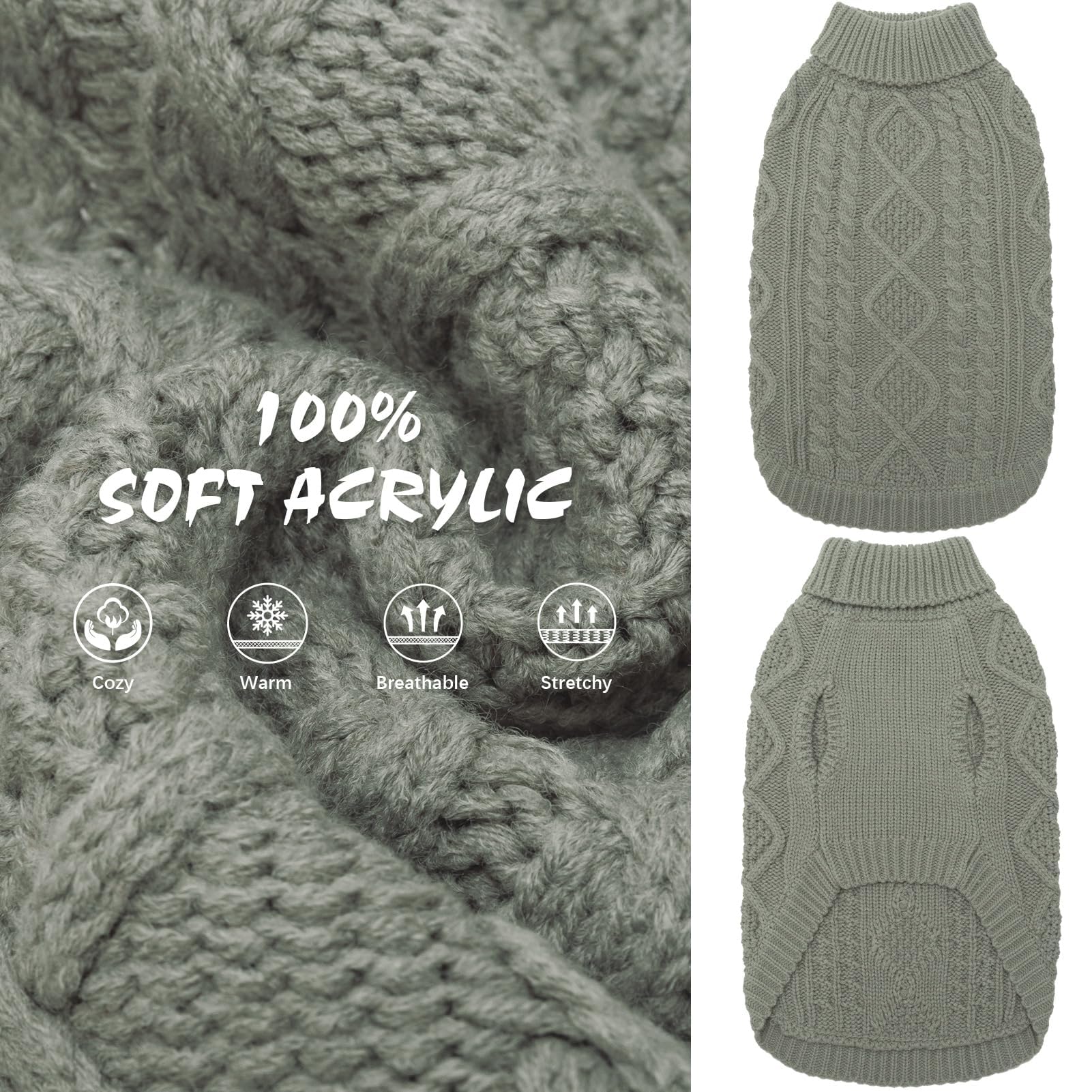 Sudadera BINGPET con tejido cable clásico para uso diario