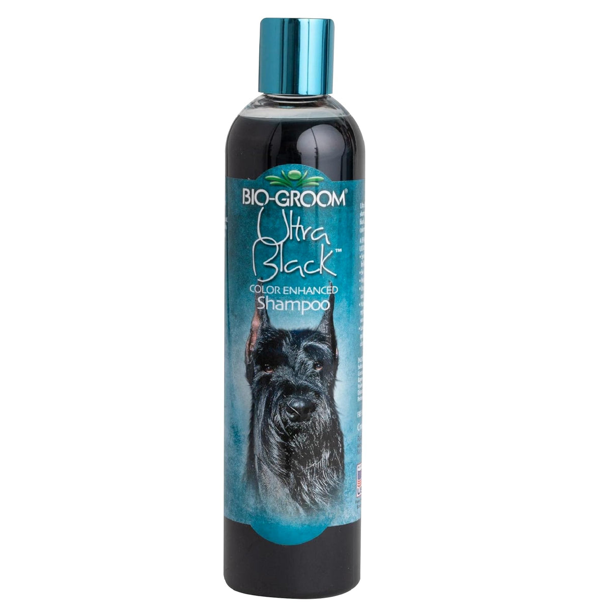 bio-groom champú-perro-negro-intenso envase visible y fácil de usar durante el baño