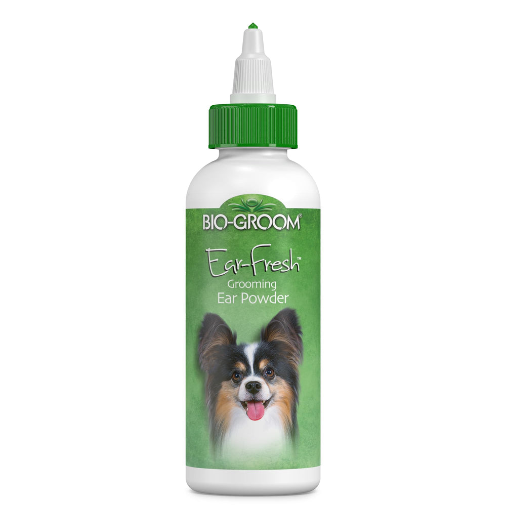 Bio-groom Polvo Refrescante para orejas de perro, listo para usar.