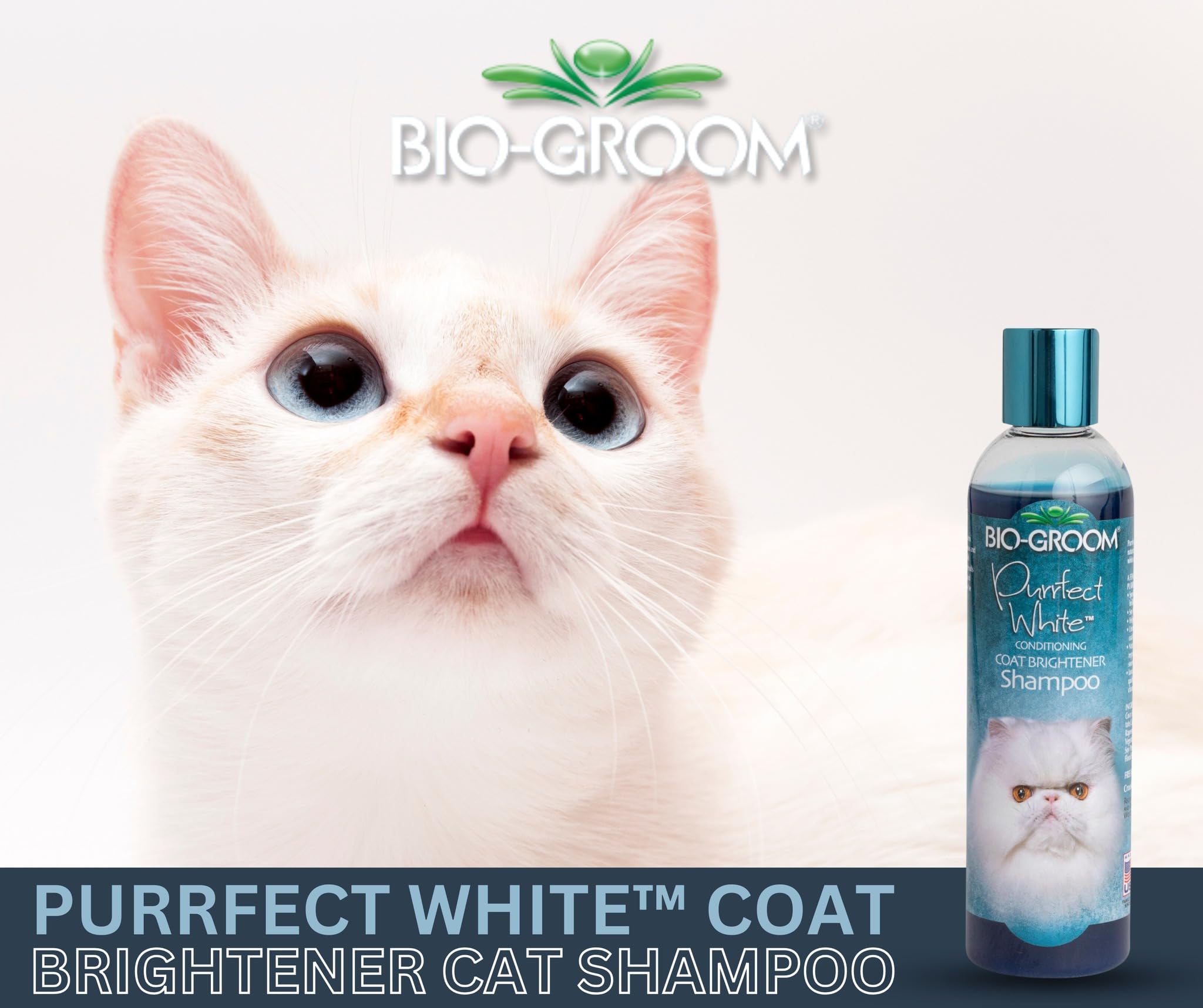 Bio-Groom Purrfect White, espuma cremosa, limpia y aporta brillo natural al pelaje