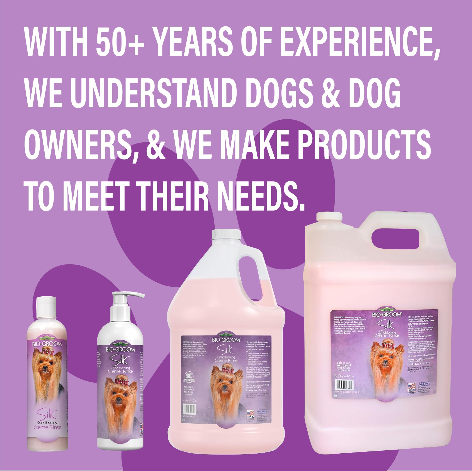 Bio-Groom Silk Conditioning Creme Rinse: fórmula libre de crueldad para mascotas.