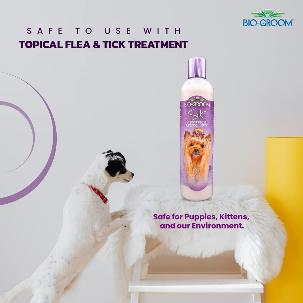 Bio-Groom acondicionador seda crema para perros, pelo suave y sedoso.