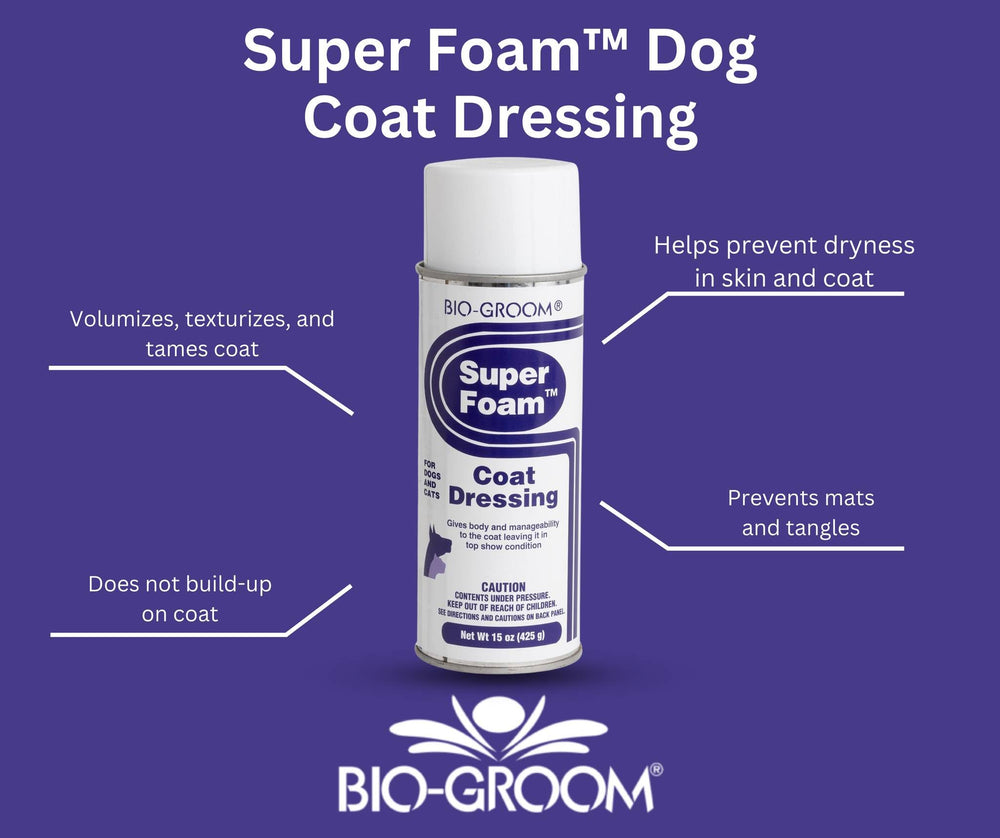 Bio-Groom Desenredante en Espuma para Pelaje de Perro, texturizante espumoso que aporta cuerpo y brillo al cuidado.