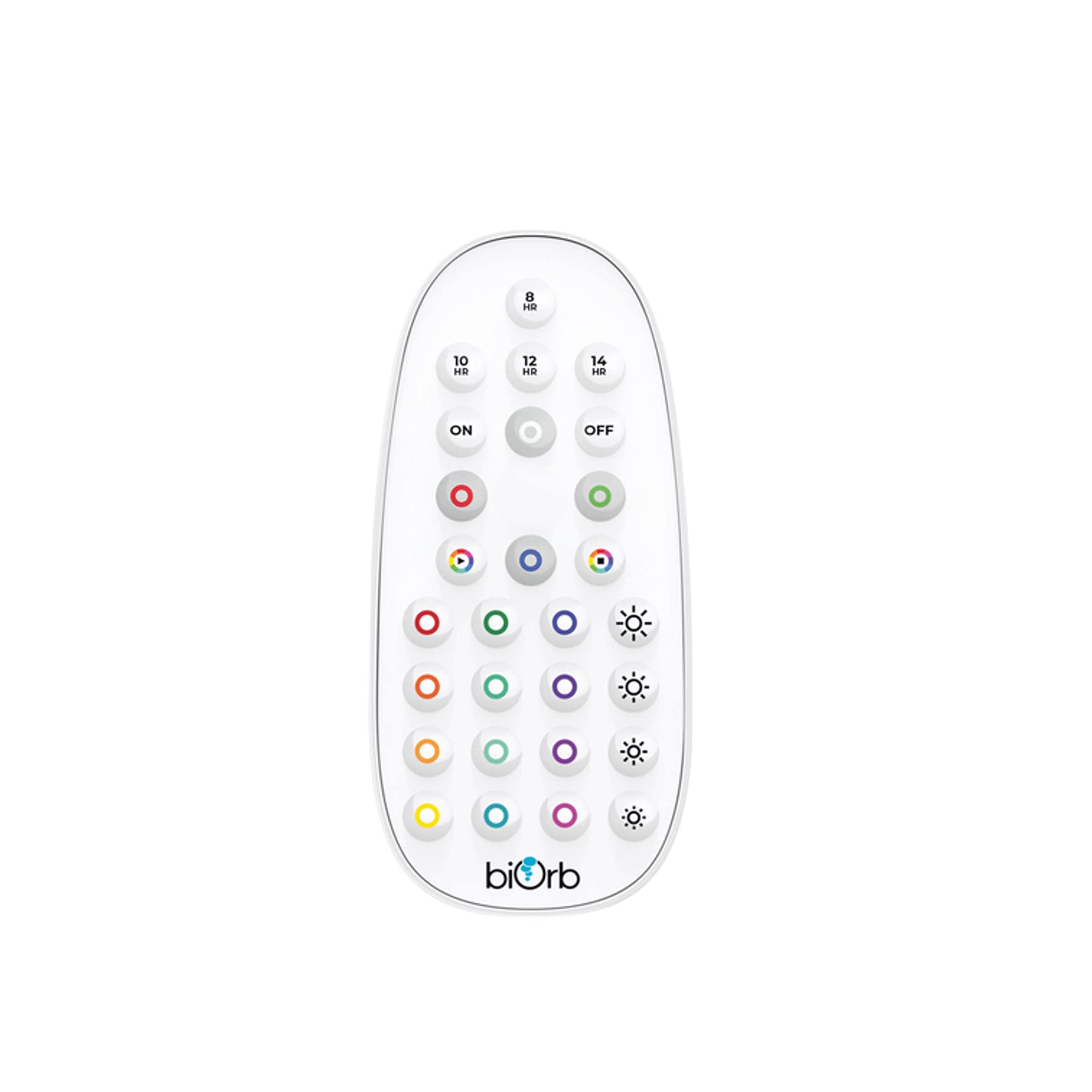 Control remoto biOrb MCR blanco para ajustar luces y ciclos día-noche.