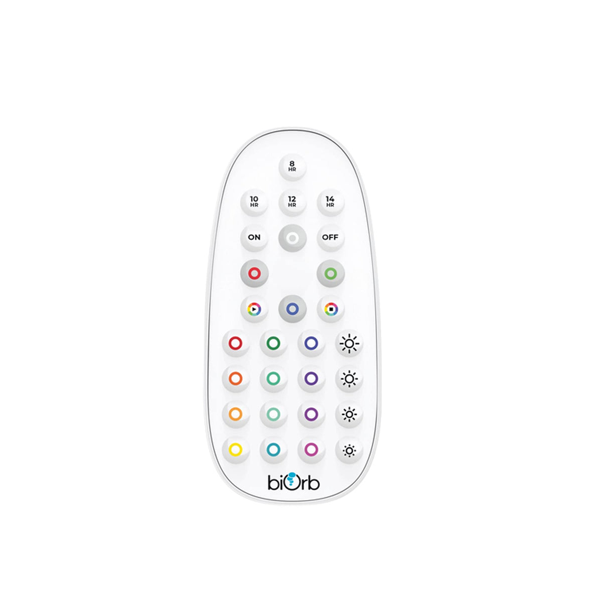 Control remoto biOrb MCR blanco para ajustar luces y ciclos día-noche.