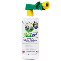 BioTurf BioS+ botella 32 oz para eliminar olores en exteriores.