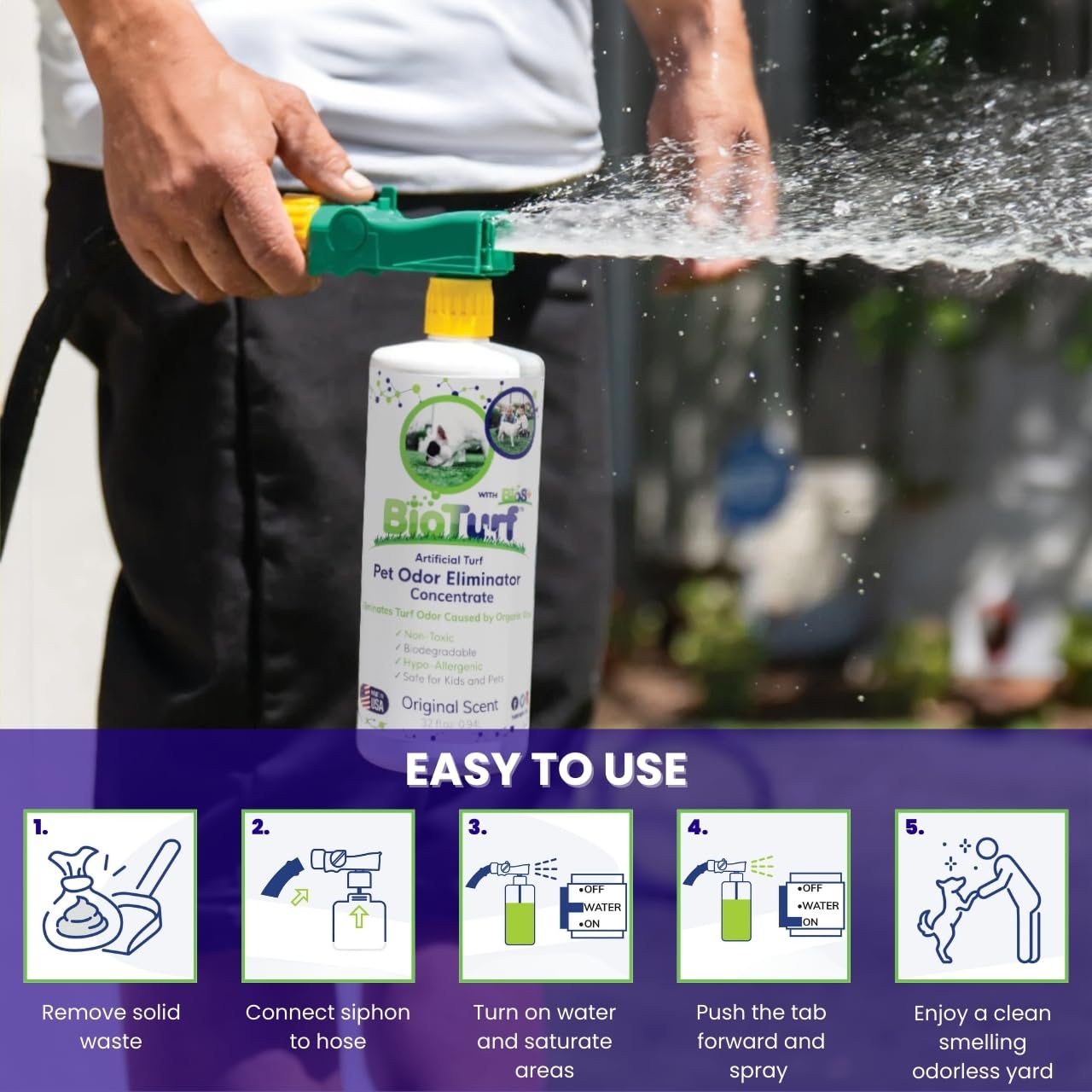 BioTurf BioS+ dilución del concentrado para múltiples soluciones