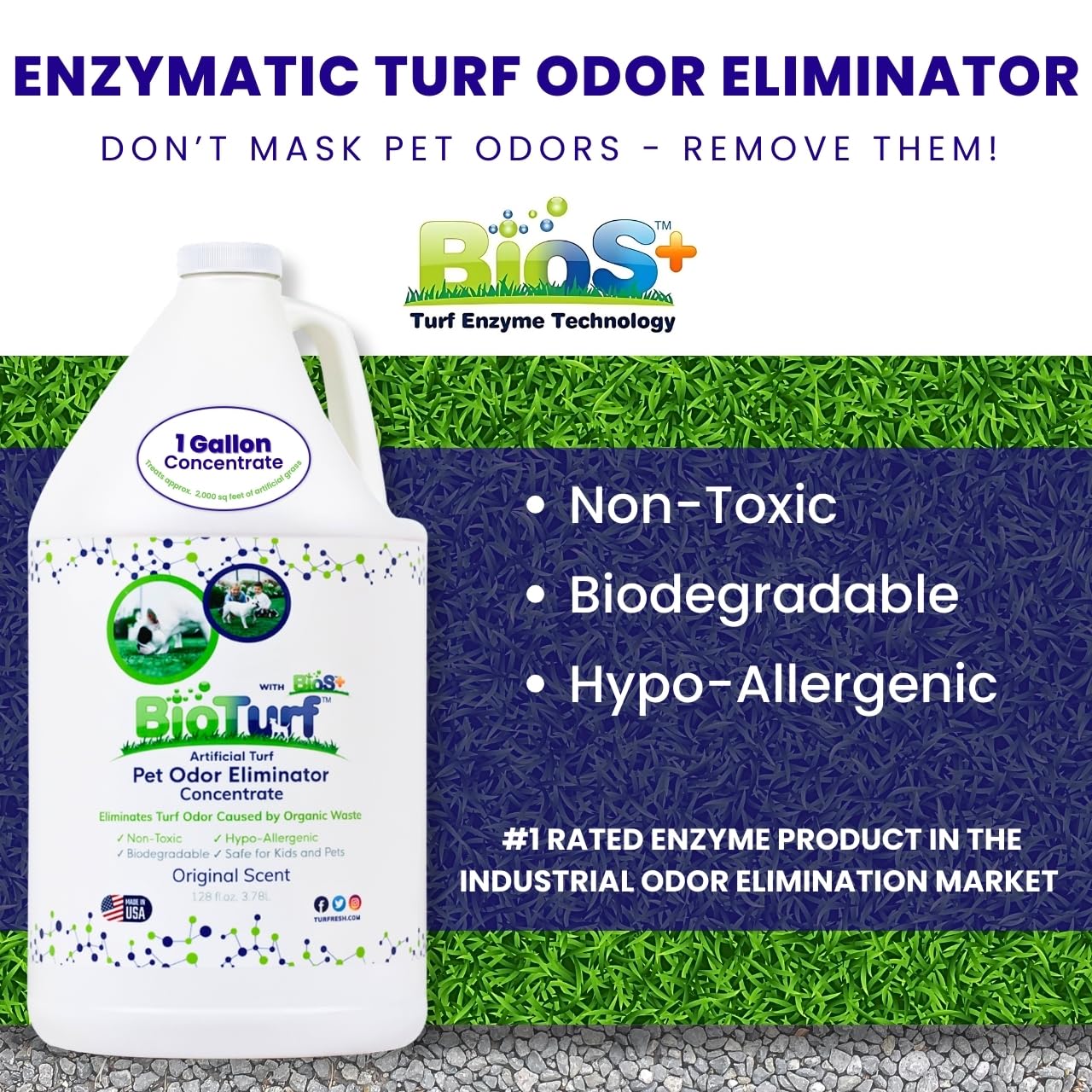 BioTurf BioS+ descompone olores de heces en superficies externas