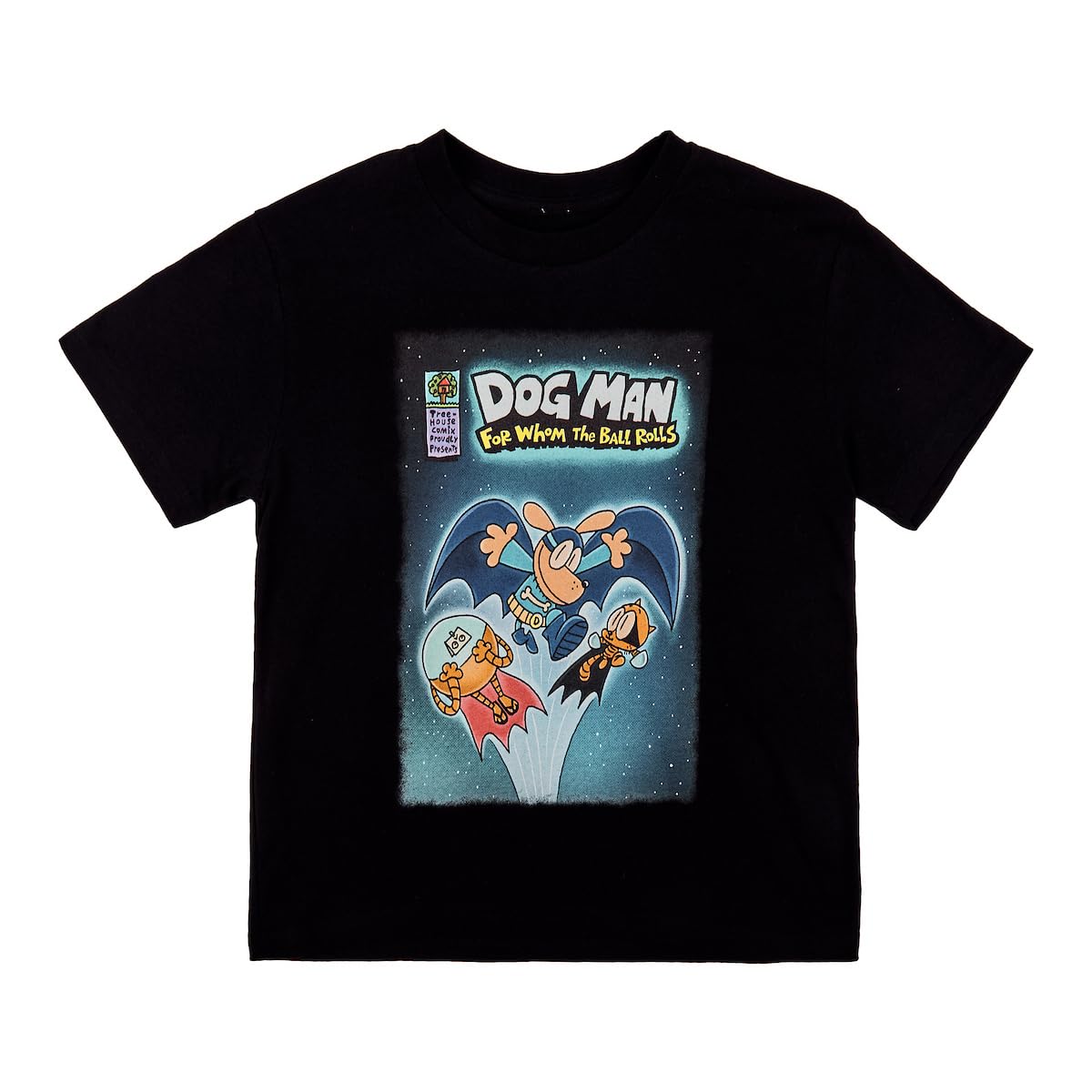 Bioworld Dog Man camisetas juveniles con colores duraderos para lavados.
