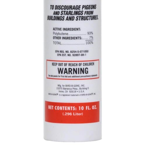 Bird B Gone deterente para exteriores en aleros y tuberías, aplicable con pistola de calafateo.