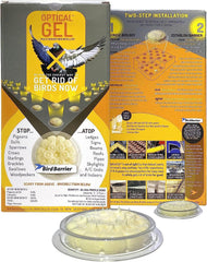 Bird Barrier Gel Óptico frascos: disuasión natural para techos y cornisas.