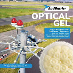 Bird Barrier Gel Óptico aplicado en diferentes superficies ofrece protección discreta.