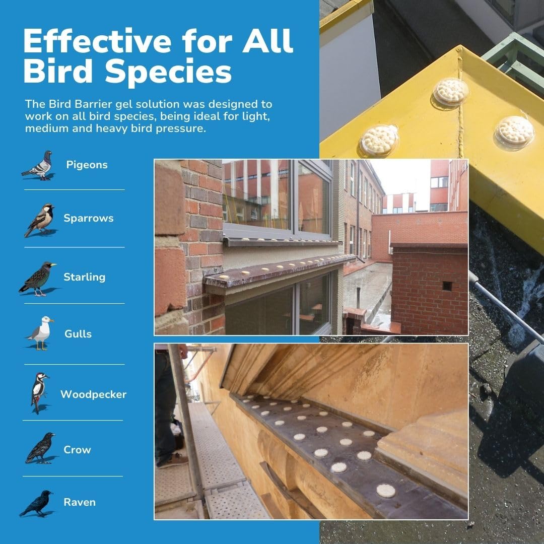 Bird Barrier Gel Óptico ingredientes naturales crean una barrera suave para las aves.