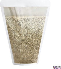 Ave comiendo Birds LOVE alpiste canario, alimento diario para aves
