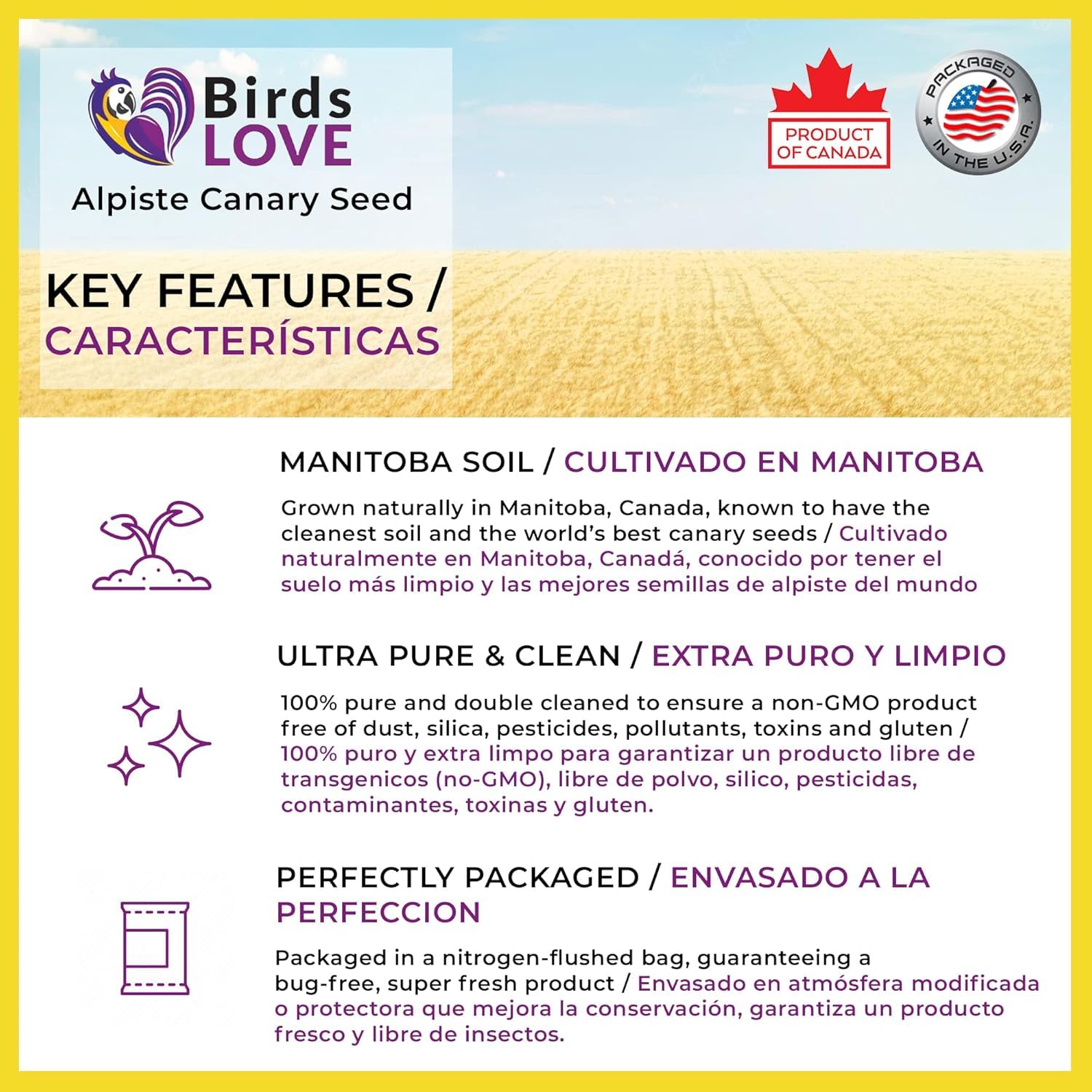 Bolsa con cierre hermético de Birds LOVE, mantiene la frescura