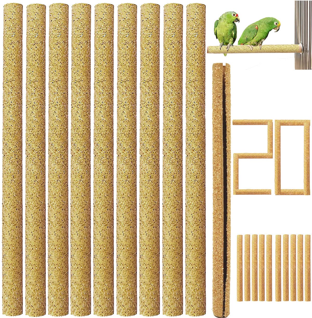 Birheatry cubiertas de percha con arena, 7,5 pulgadas, para uñas más sanas.