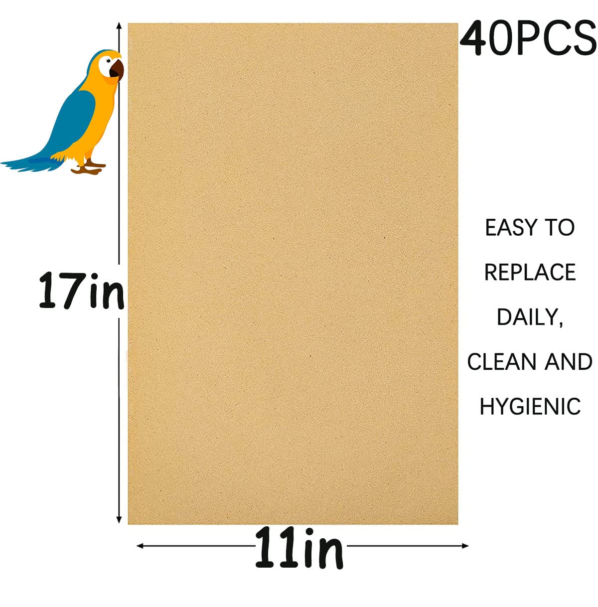Birheatry papel grava jaula aves, cortes fáciles para ajustar tamaño