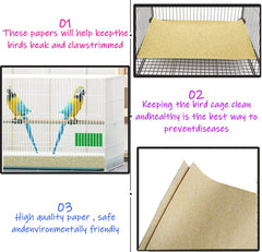 Birheatry papel grava jaula aves, paquete de 40 piezas listo para reemplazo