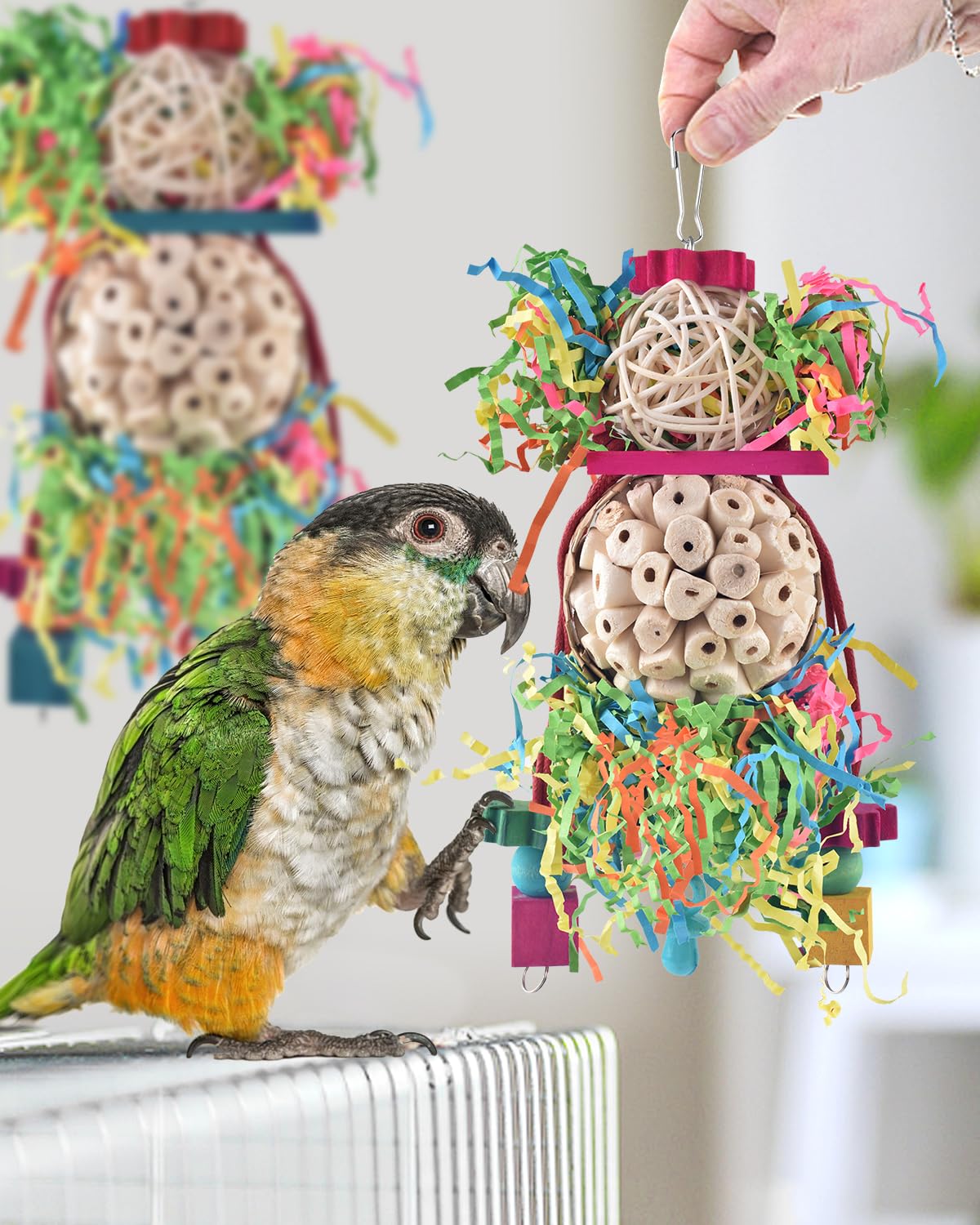 Juguete Bissap para aves pequeñas, perfecto para jaula y masticación.