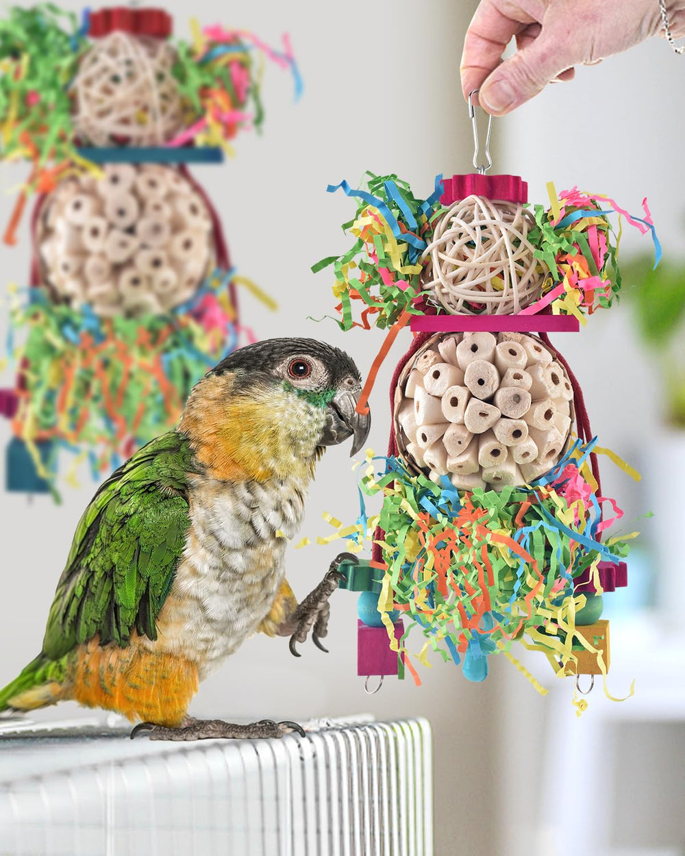 Juguete Bissap para aves pequeñas, perfecto para jaula y masticación.