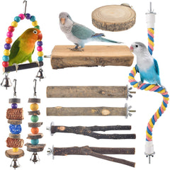 Juguetes de madera Bissap para aves pequeñas colgantes, entretenimiento seguro en jaula.