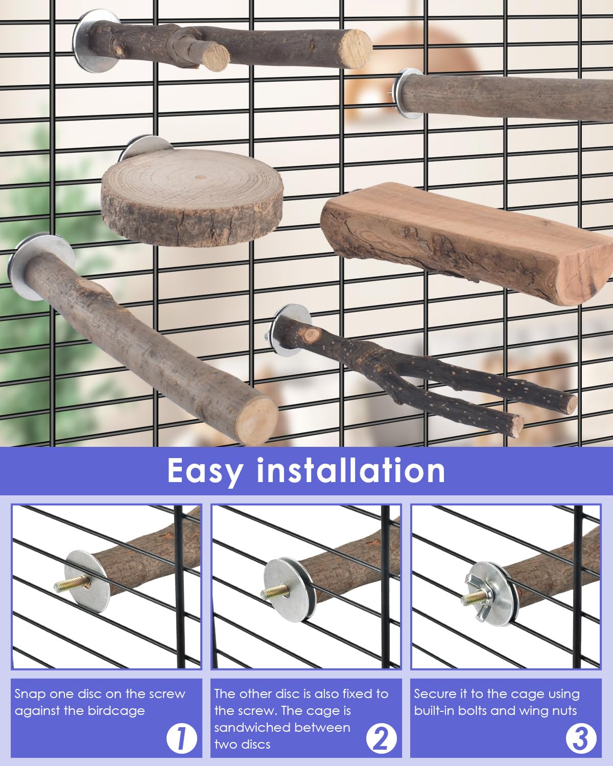 Percha natural de madera Bissap, crea un lugar de descanso seguro.