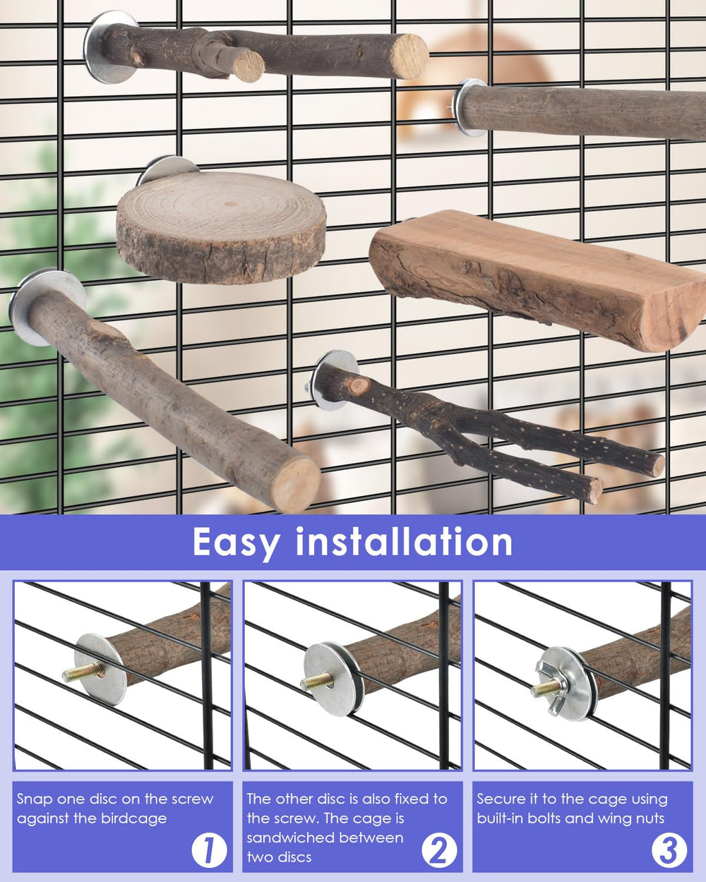 Percha natural de madera Bissap, crea un lugar de descanso seguro.