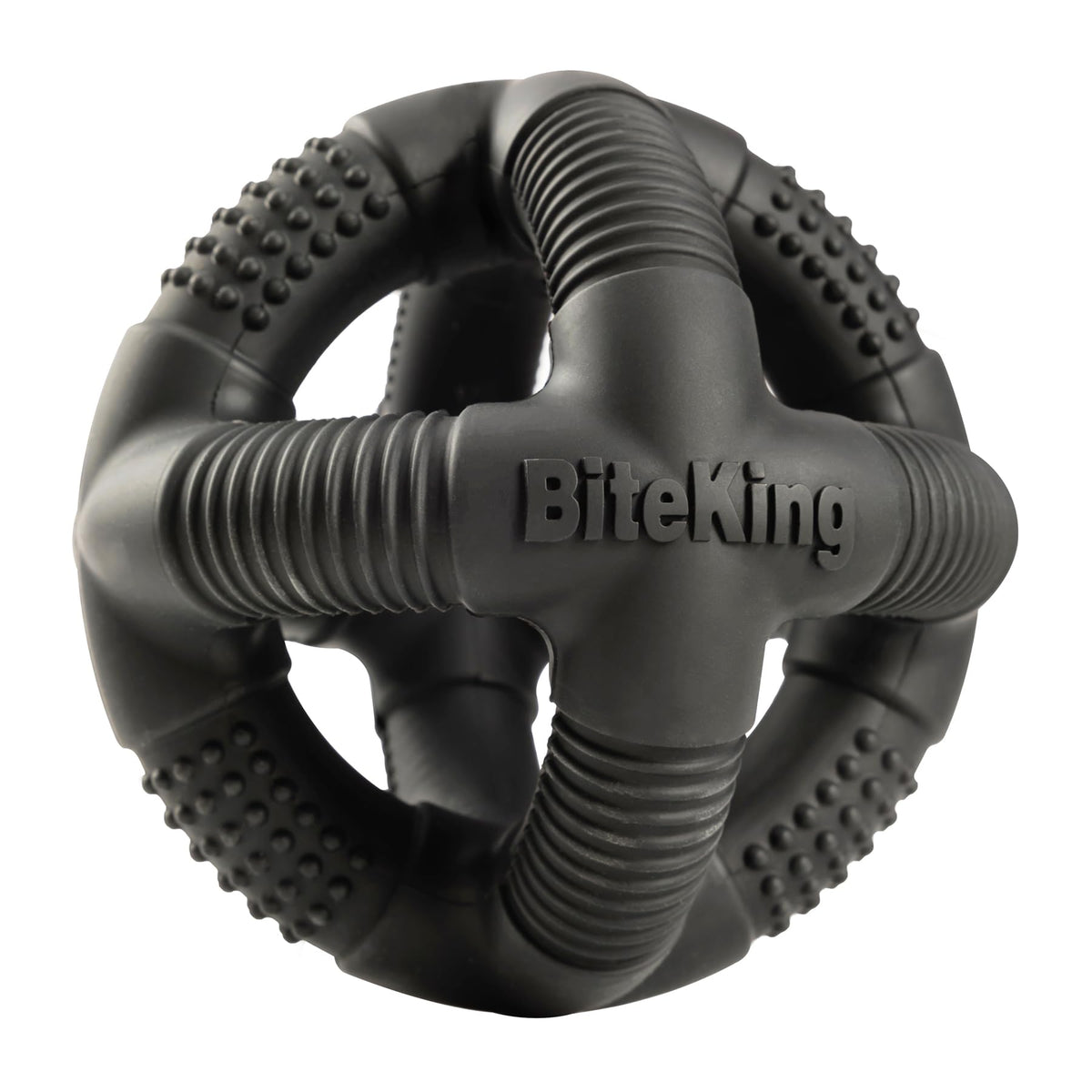 BiteKing: bola-goma-natural-alta-resistencia ideal para mordidas fuertes.