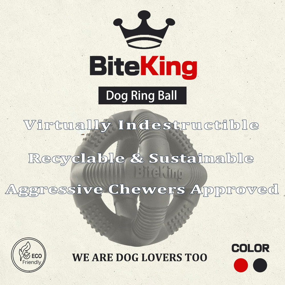 BiteKing: bola-goma-natural-mordidas-grandes, diversión duradera para perros robustos.