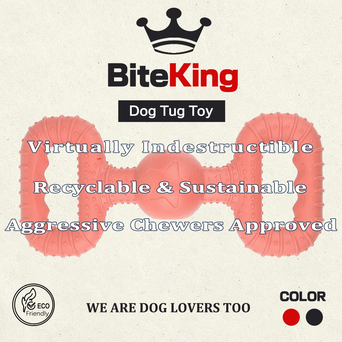 BiteKing: diseño resistente para juegos de arrastre de perros grandes.