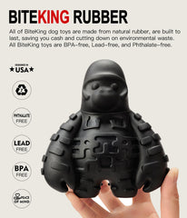 BiteKing mordedor indestructible de caucho natural, negro, para mordidas intensas