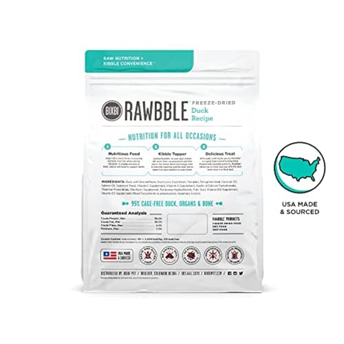 BIXBI Rawbble bolsa liofilizado de pato para llevar y medir