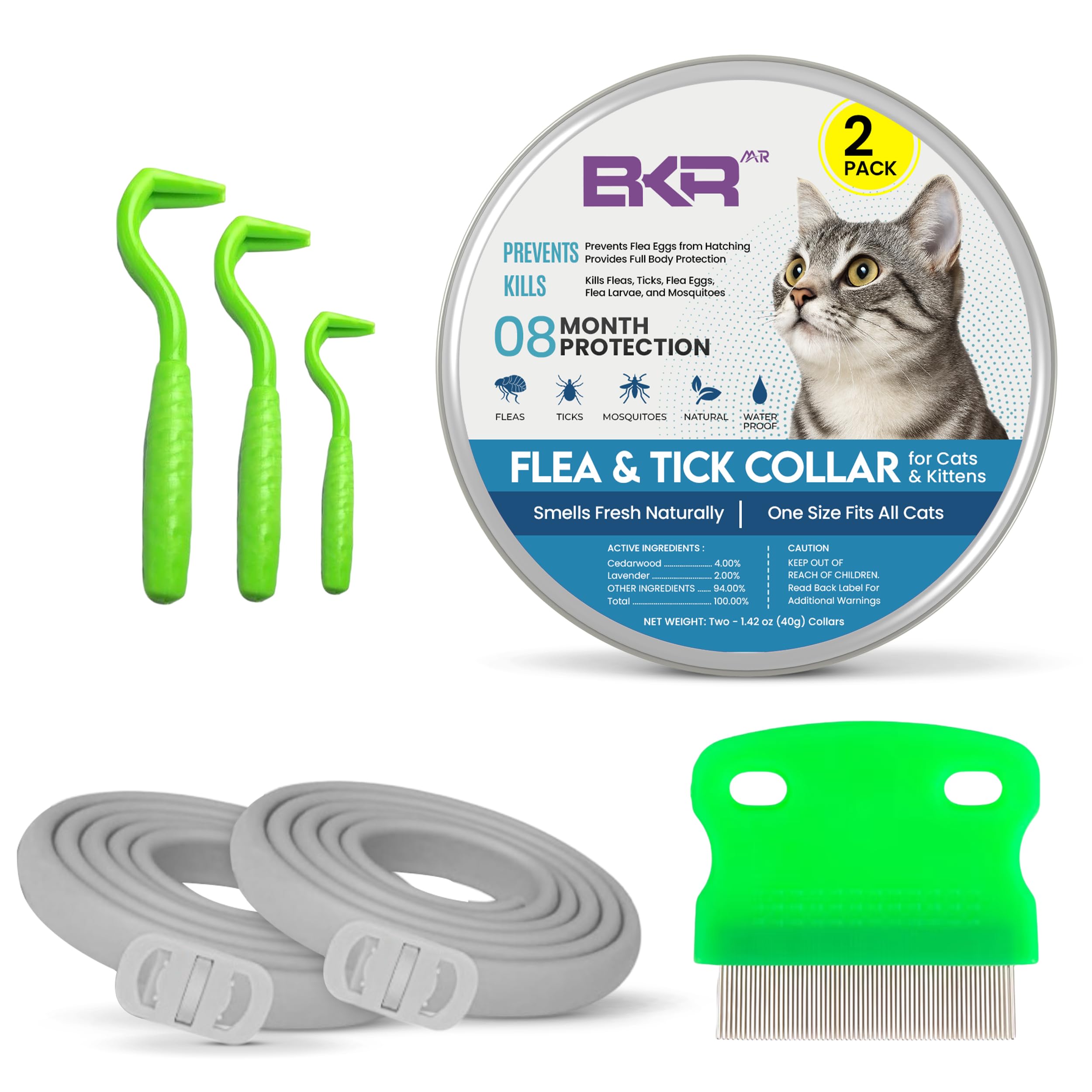 BKRMART collar antipulgas para gatos impermeable ofrece protección continua