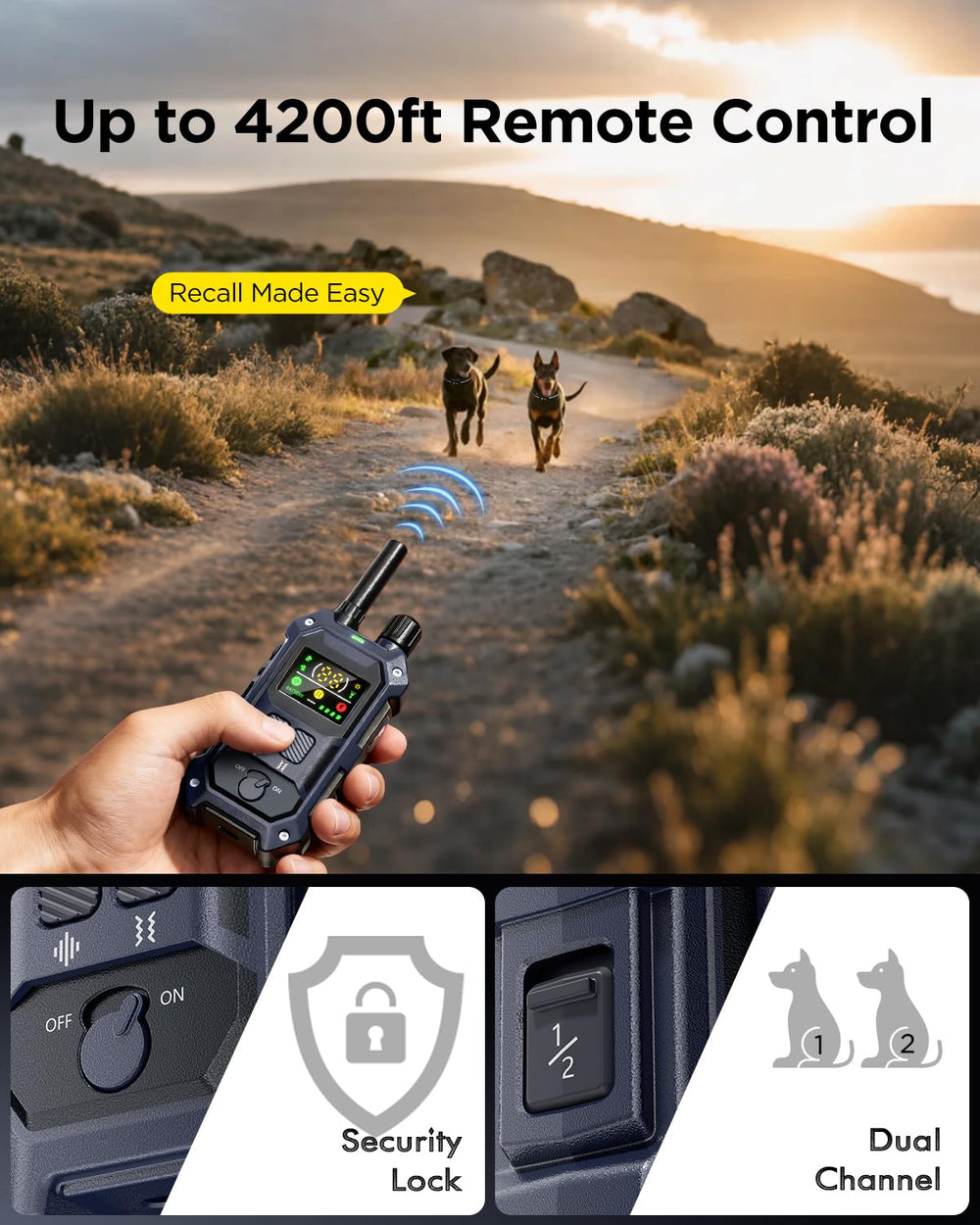 Blackdog collar con control dual para dos perros en entrenamiento