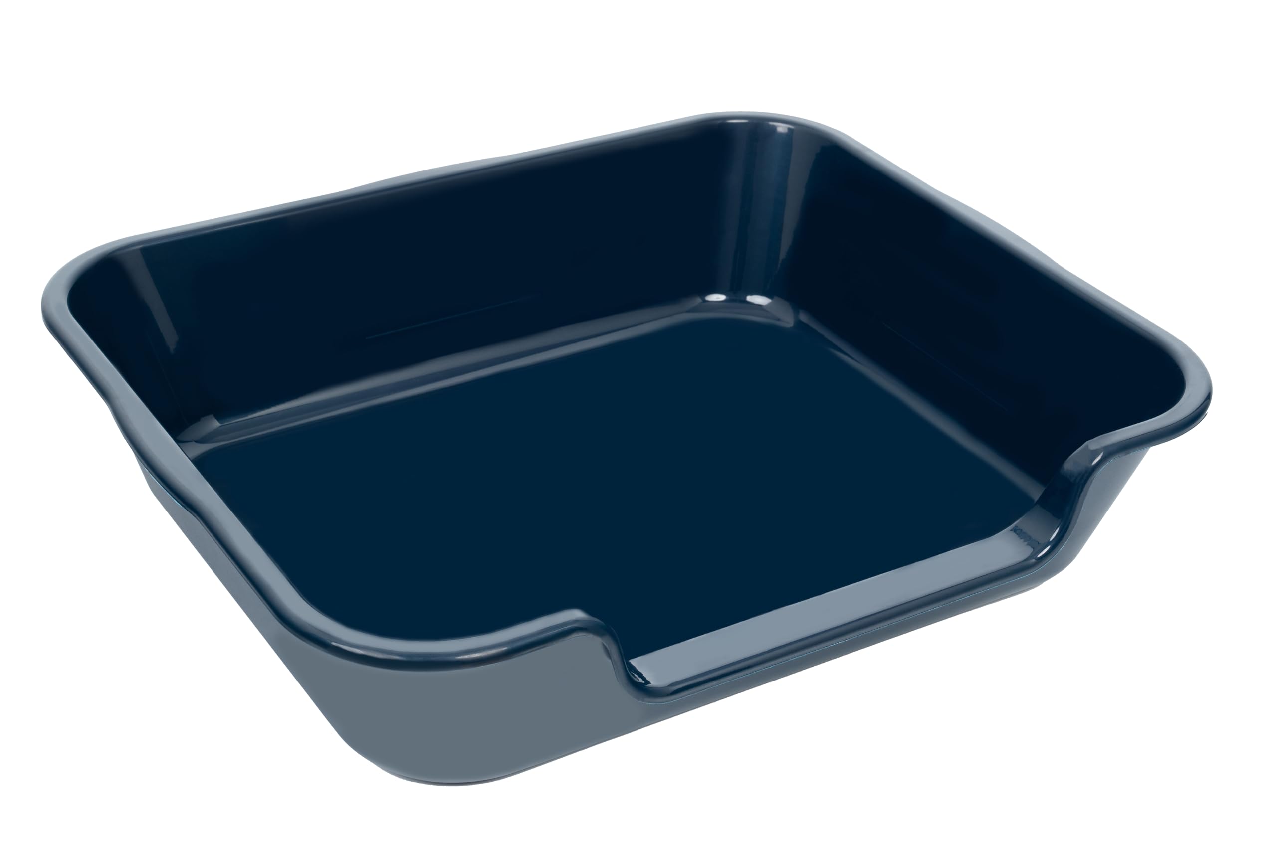 Blaucasa bandeja para mascotas ABS azul oscuro, amplia y cómoda para interior.