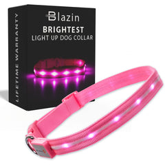 Collar Blazin con LED frontal para visibilidad cercana durante paseos nocturnos