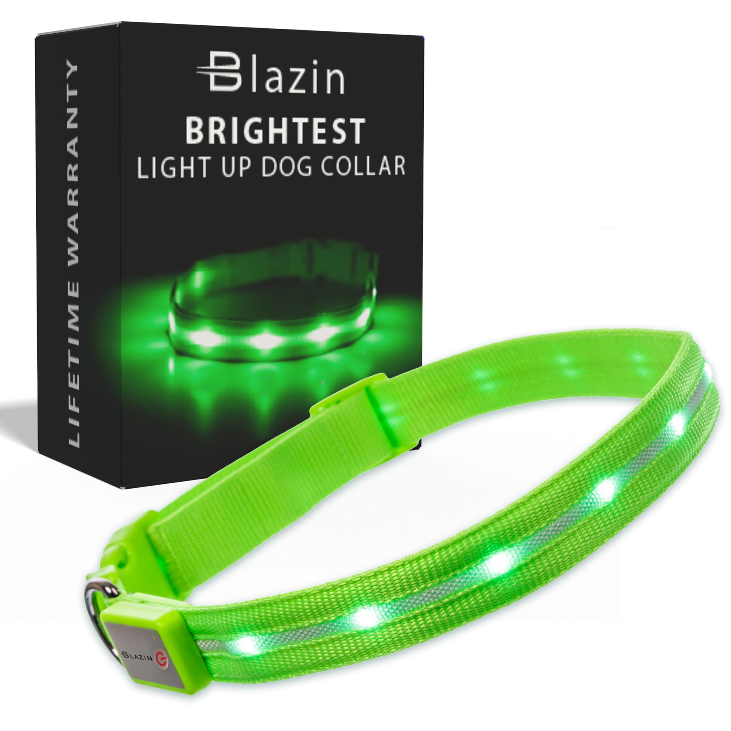 Collar Blazin con luz 360° para mayor visibilidad nocturna del perro