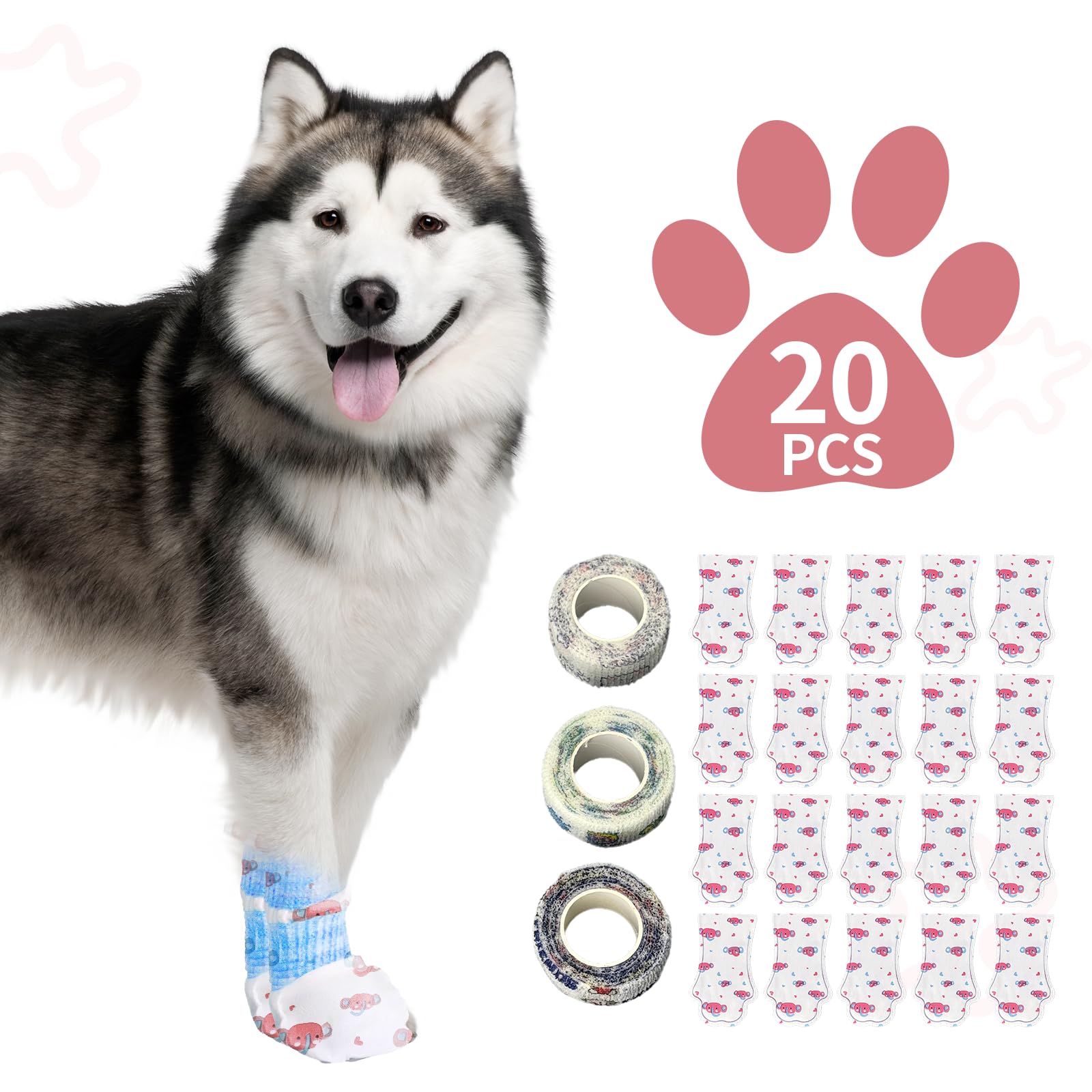 Botas desechables BLAZURY INFINI para perros protegen las patas al exterior.