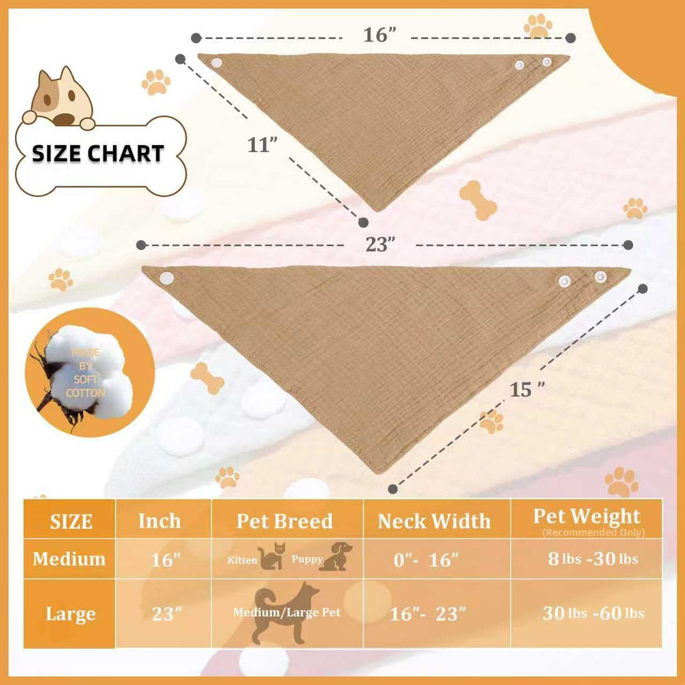 Bl BlissBud bandana color sólido café para perros grandes, realza la apariencia
