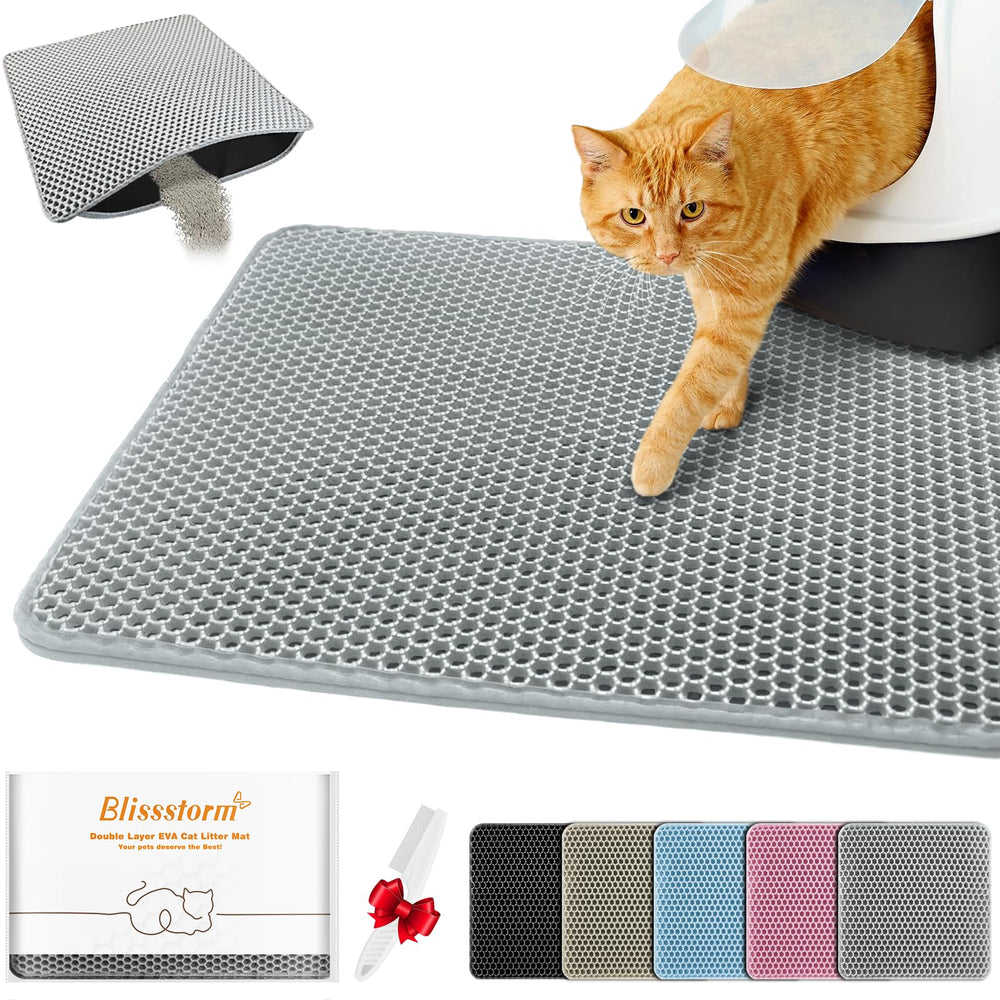 Alfombra BlissStorm para arena de gato con doble capa EVA, facilita recoger la arena.