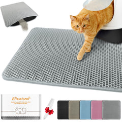 Alfombra BlissStorm para arena de gato con doble capa EVA, facilita recoger la arena.
